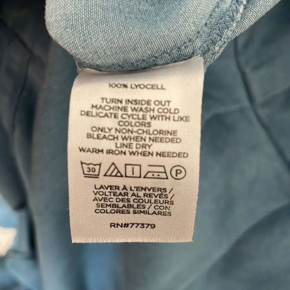 Ann Taylor Light Blue Chambray Romper - Picture 6 of 7
